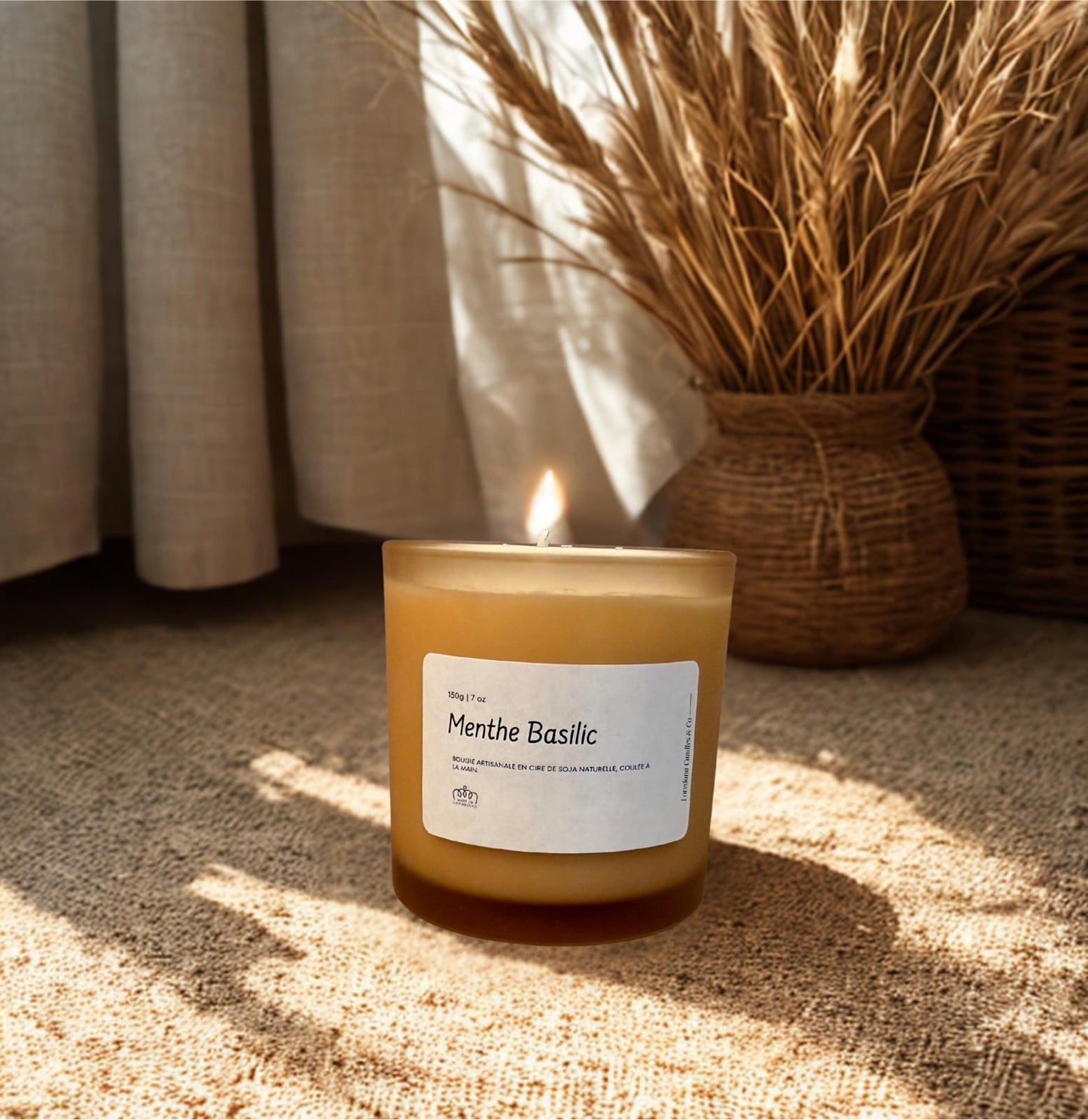 Bougie parfumée artisanale – Menthe Basilic